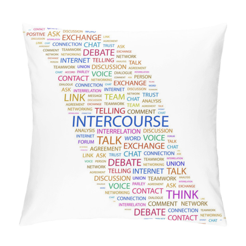 Personality  INTERCOURSE. Word Collage On White Background Pillow Covers