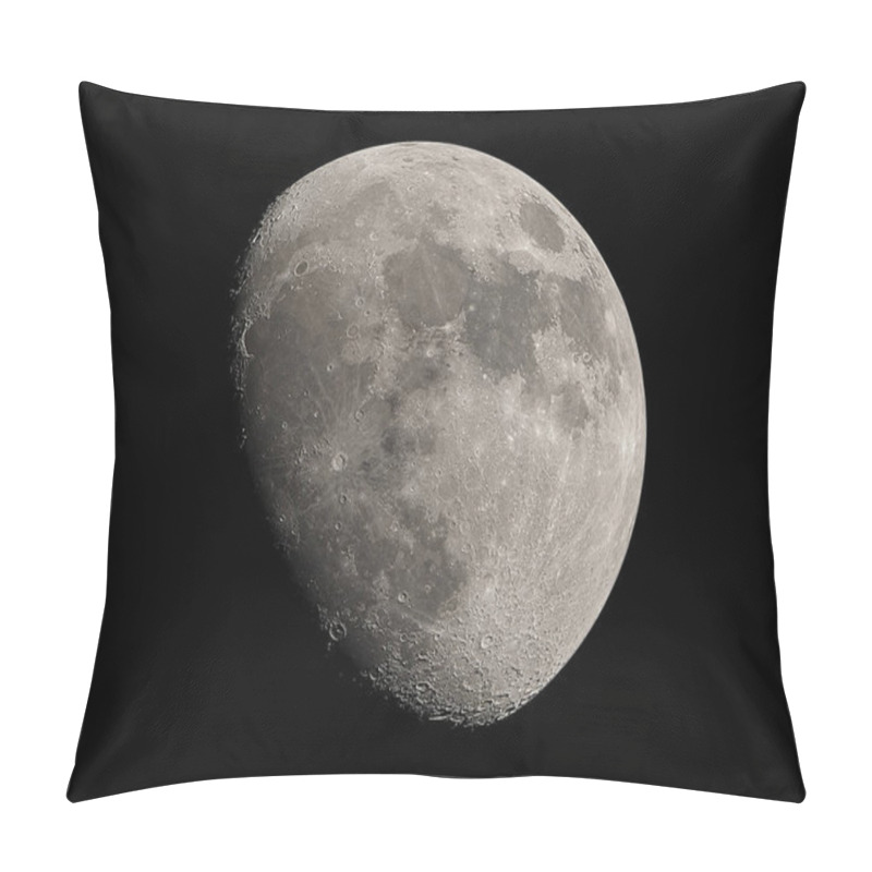 Personality  Close Up Waxing Gibbous Moon Isolated On Dark Sky In Thailand Pillow Covers