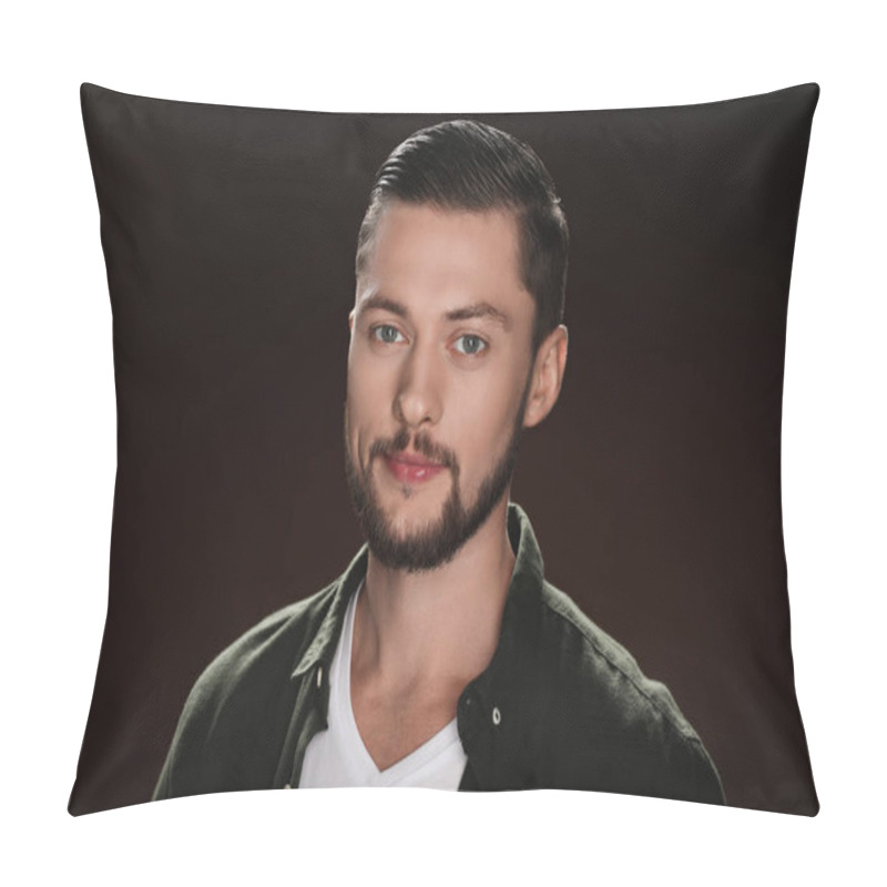 Personality  Handsome Bearded Man Pillow Covers