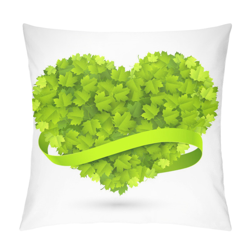 Personality  Big Green Heart Pillow Covers