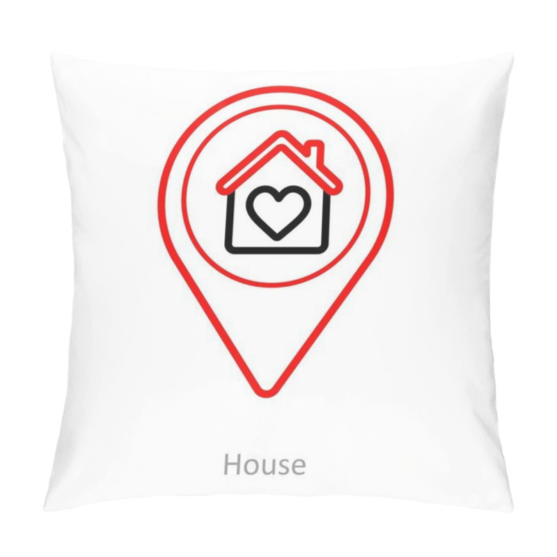 Personality  House And Location Icon Concept Pillow Covers