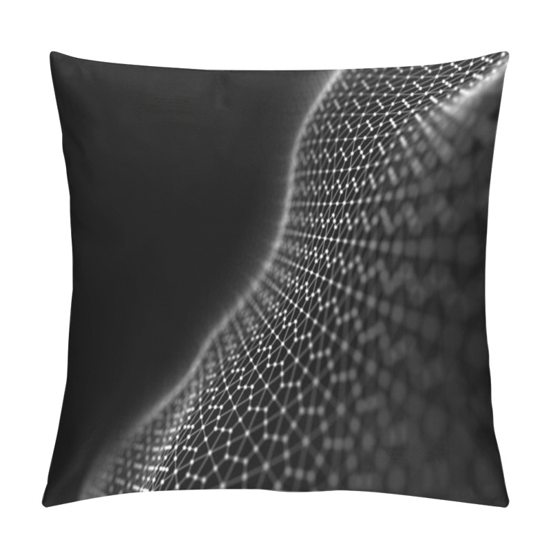 Personality  Computer Geometric Digital Connection Structure. Business Inteligence Technology Background. Binary Code Algorithms Deep Learning. Abstract 3D Rendering. Artificial Intelligence Pillow Covers