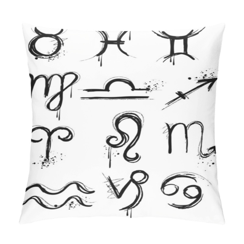 Personality  Zodiac Symbols Painted With Paint Pillow Covers