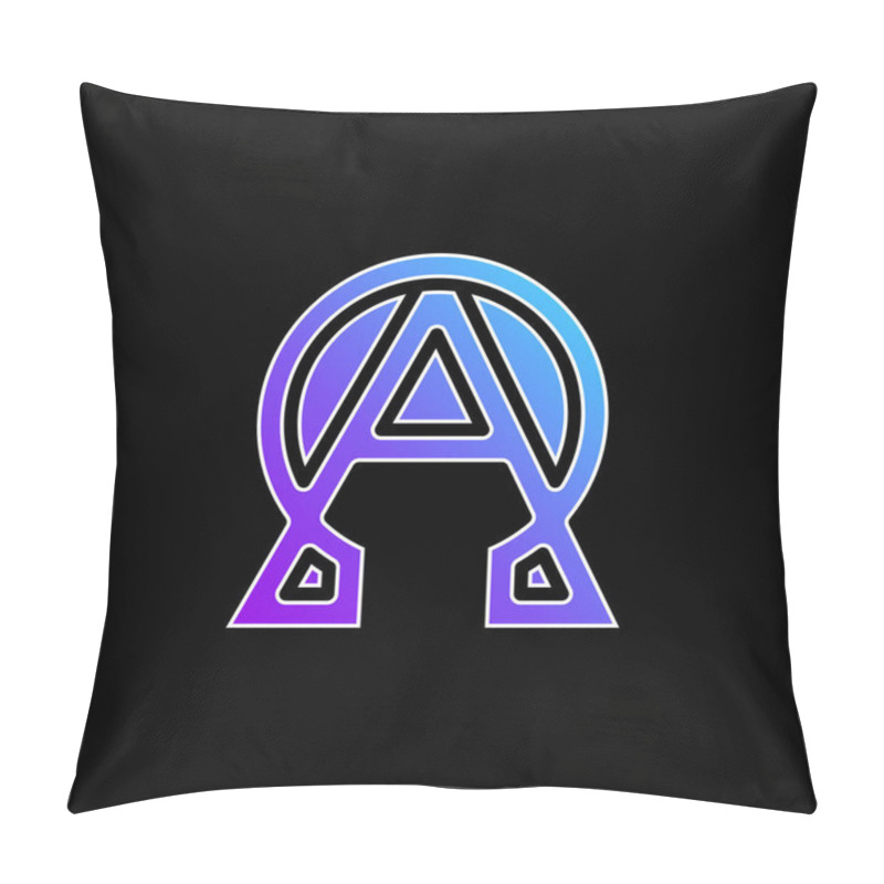 Personality  Alpha And Omega Blue Gradient Vector Icon Pillow Covers