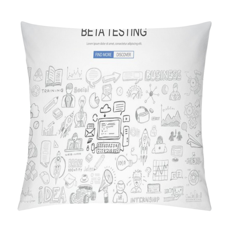 Personality  Business Doodle Design Style Pillow Covers