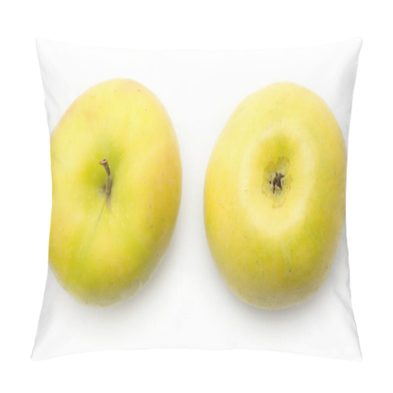 Personality  Two Apples (Smeralda Variety) Isolated On White Background Top Vie Pillow Covers