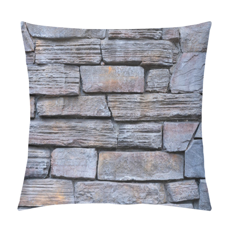 Personality  Texture Old Stone Wall Gray. Background Wall Old Stone House. Pillow Covers