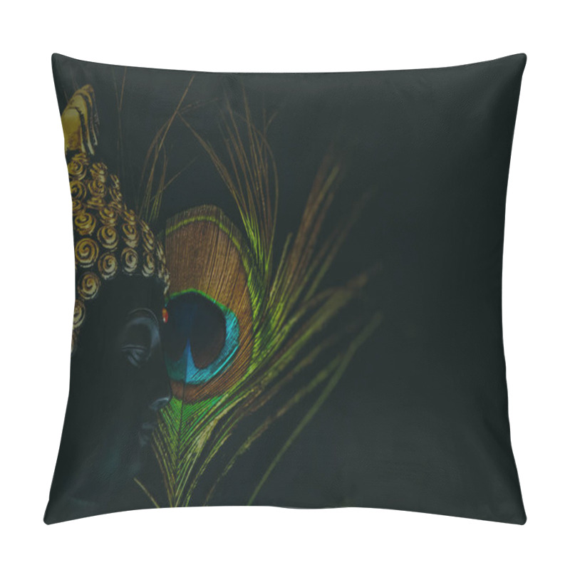 Personality  Laughing Buddha Idol With Peacock Feather In The Background. Beautiful Background Image Of Buddha In Calm Meditated State. Peaceful And Relaxing Background For Zen Meditation. Calm And Peaceful Backdrop. Pillow Covers