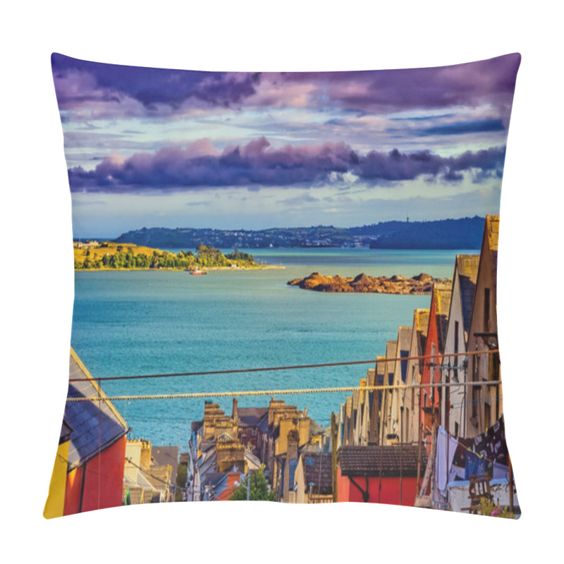 Personality  Picturesque Town Of Cobh At Sunset In Ireland, Traditional Houses With View To Cork Harbour Pillow Covers