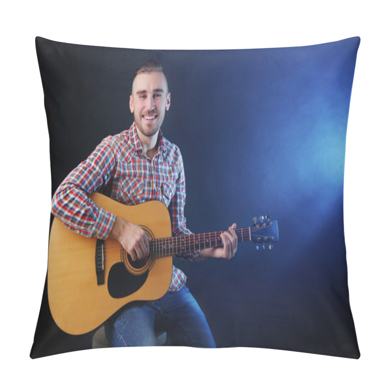 Personality  Young Man Playing Guitar Pillow Covers