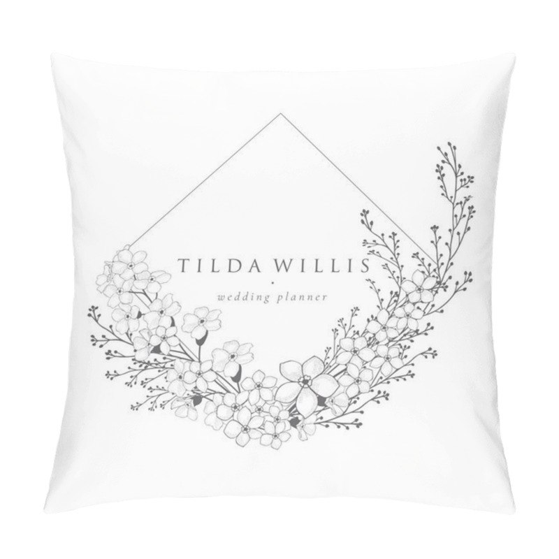 Personality  Vector Floristic Feminine Brand Logo Template Frame. Pillow Covers