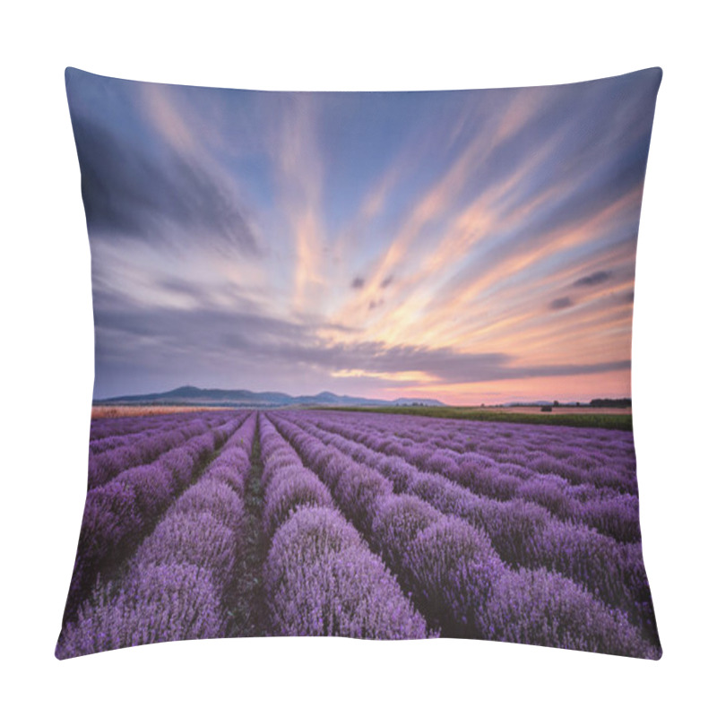 Personality  Before Sunrise In Lavender Field Pillow Covers