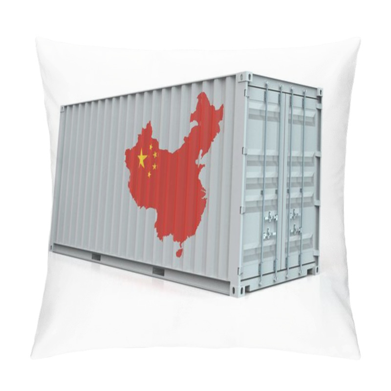 Personality  3d Illustration Of China Containers Isolated On White Pillow Covers