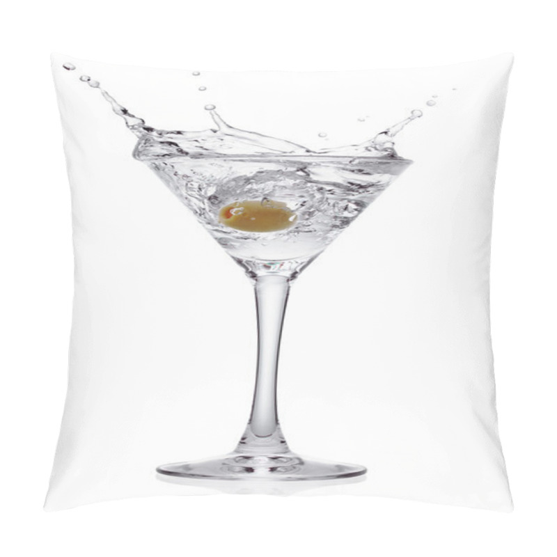 Personality  Splash From Olive In A Glass Of Cocktail. Pillow Covers