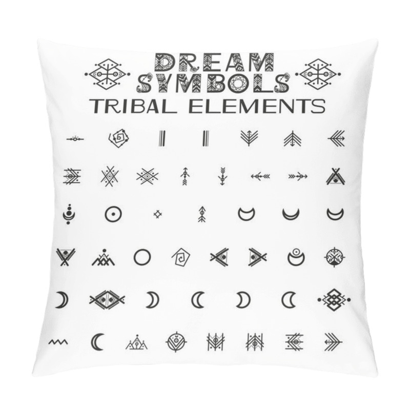 Personality  Tribal Alphabet And Ornaments. Pillow Covers