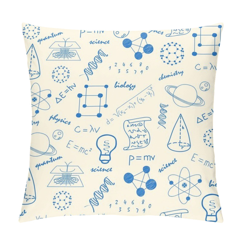 Personality  Hand Drawn Seamless Science Icons Pillow Covers