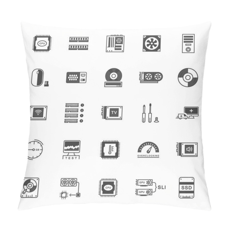 Personality  Set Vector Icons Upgrading Computer Pillow Covers