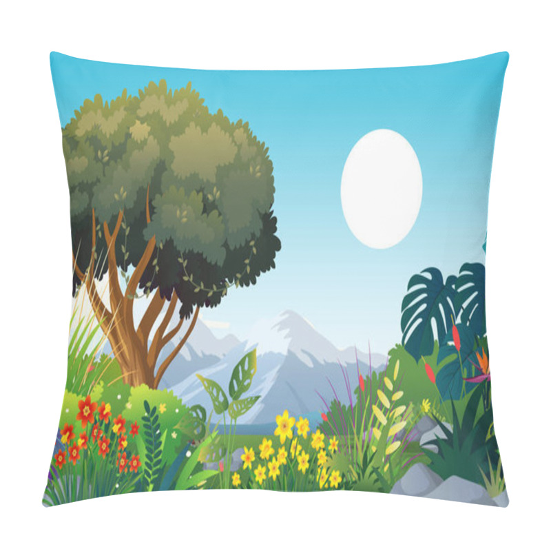 Personality  Illustration Of Beautiful Landscape Background Pillow Covers