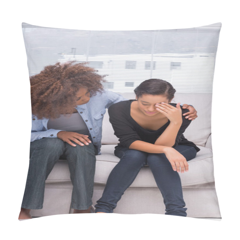 Personality  Woman Crying Next To Her Therapist Pillow Covers