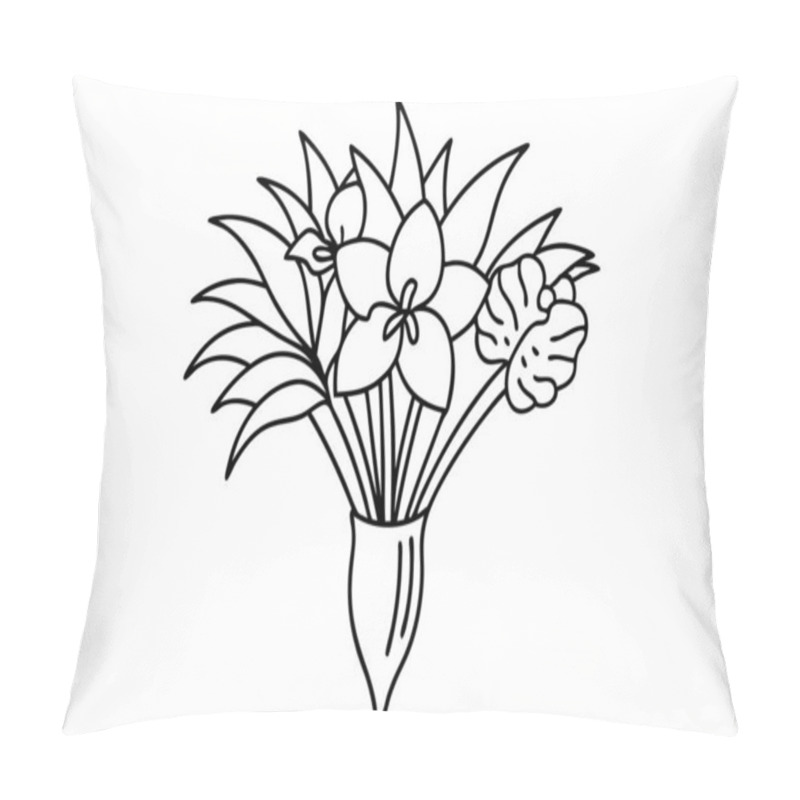 Personality  Vibrant Tropical Luxurious Flower Bouquet Vector Illustration Design Pillow Covers