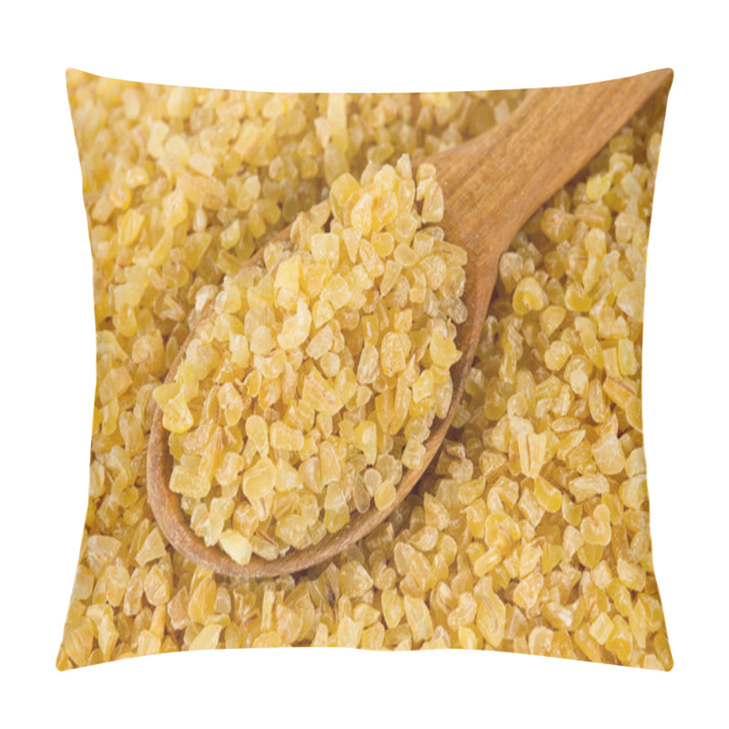 Personality  Bulgur Cereal Isolated On White Pillow Covers