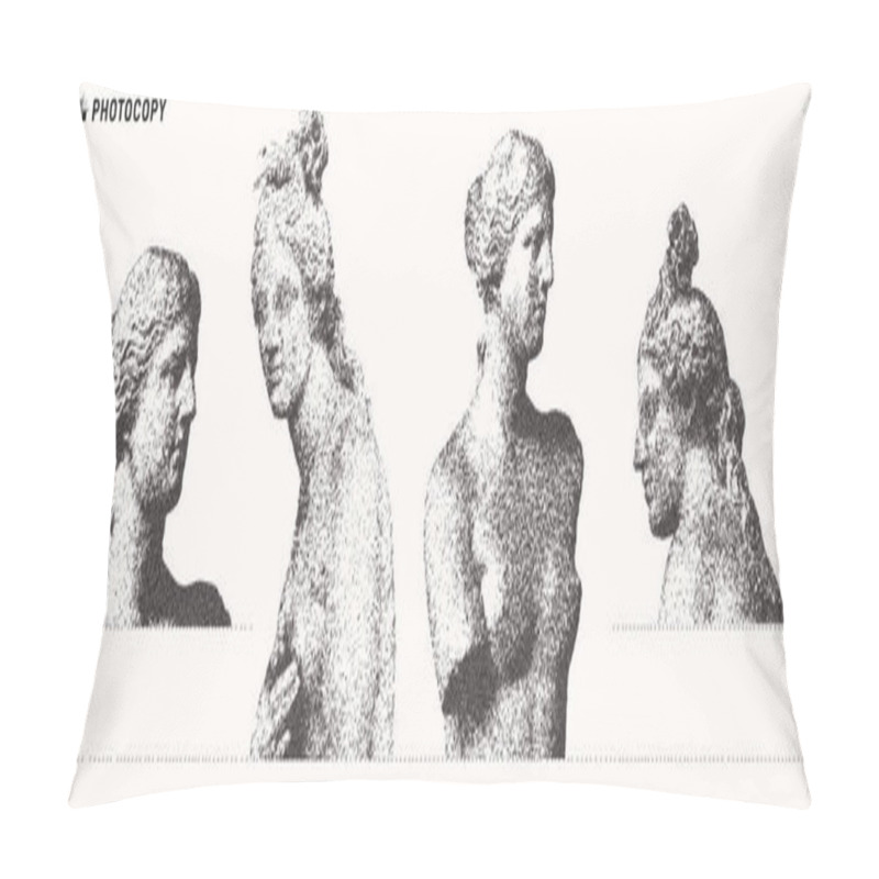 Personality  Set Of Stippling Images Of Classic Greek Venus Statues Pillow Covers