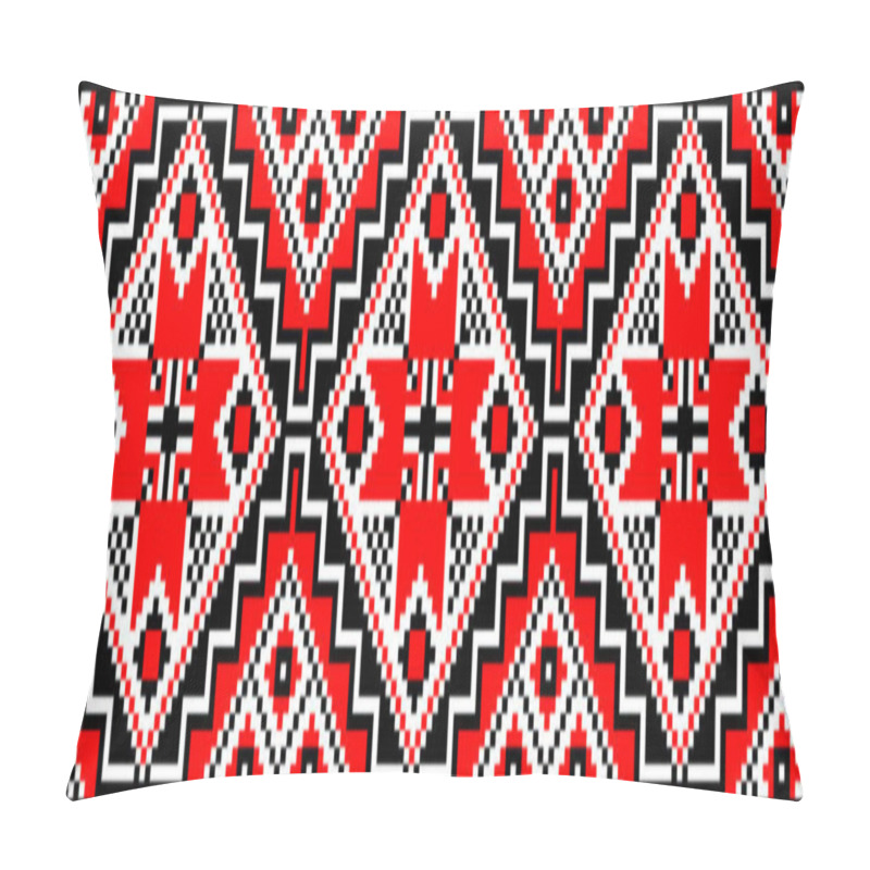 Personality  Vector Seamless Pixel Ethnic National Slavic Pattern Isolated On White Background. Traditional Ornament Of Ukrainian And Belarusian Embroidery - Vyshyvanka.useful For Print, Wallpaper, Textile, Fabric Pillow Covers