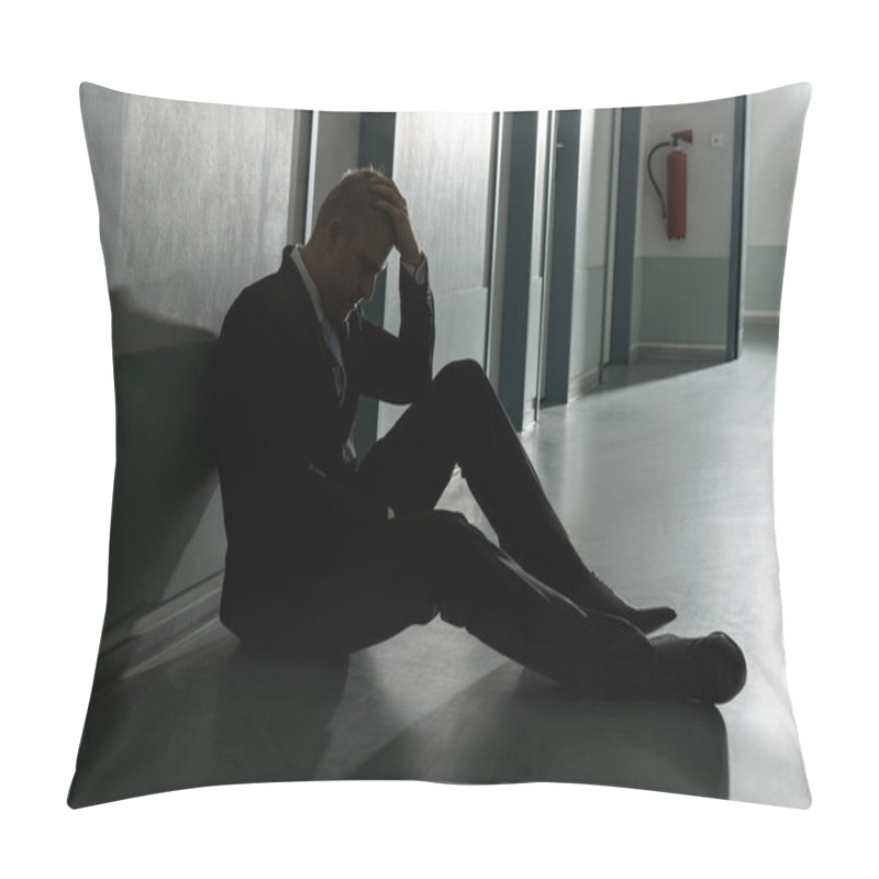 Personality  Unhappy Businessman In Office Pillow Covers