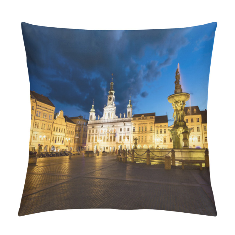 Personality  Historic Centre Of Ceske Budejovice At Night, Budweis, Budvar, S Pillow Covers