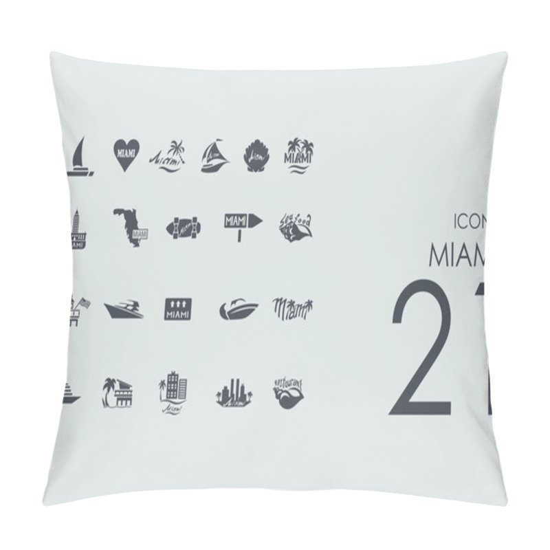 Personality  Set Of Miami Icons Pillow Covers