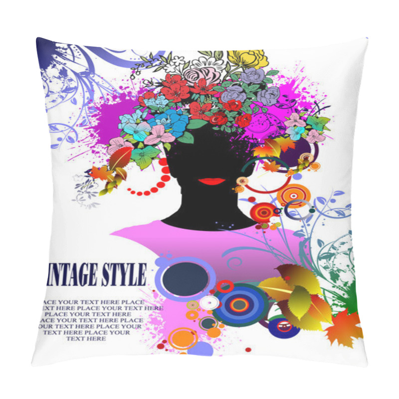 Personality  Floral Woman Silhouette Pillow Covers