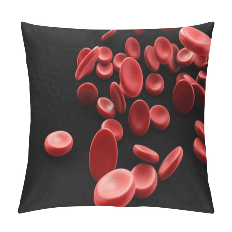 Personality  Illustration Of Red Blood Cells Flowing In A Vein Or Artery Pillow Covers