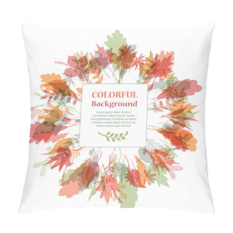 Personality  Autumnal Round Frame. Wreath Of Autumn Leaves. Pillow Covers