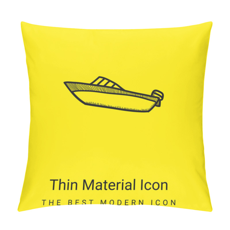 Personality  Boat Minimal Bright Yellow Material Icon Pillow Covers