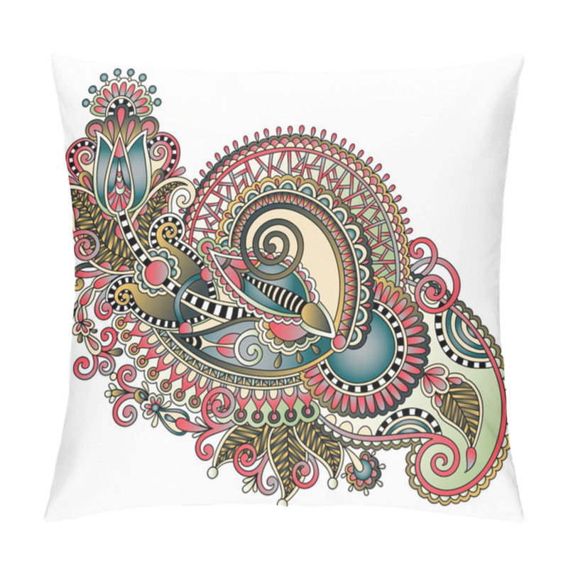 Personality  Original Hand Draw Line Art Ornate Flower Design. Ukrainian Trad Pillow Covers