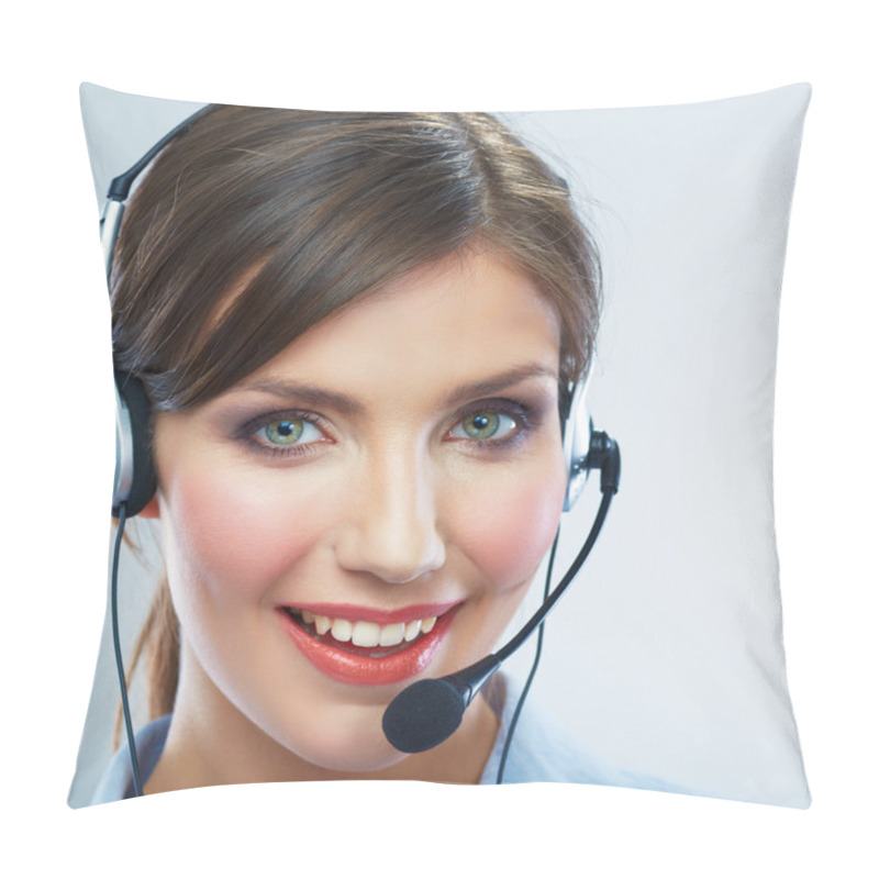 Personality  Woman Call Center Operator. Pillow Covers