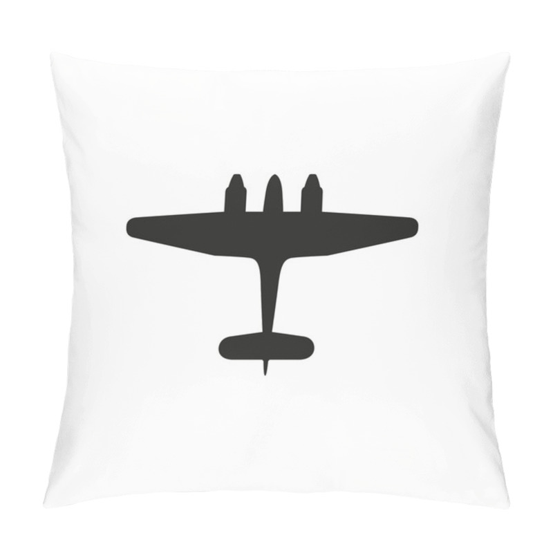 Personality  Simple Black Icon Of Airplane On White Background Pillow Covers