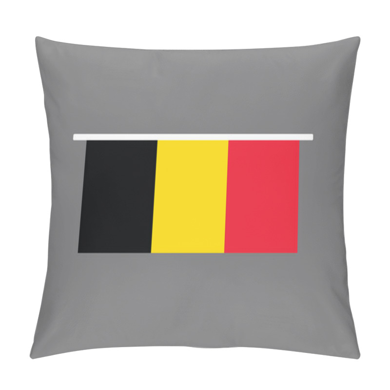 Personality  Belgium Flag, The Flag Of Belgium, Flag Of Belgium National Country Symbol Illustration Vector, Rectangle Belgium Flag Illustration, Flat Vector Illustration Pillow Covers