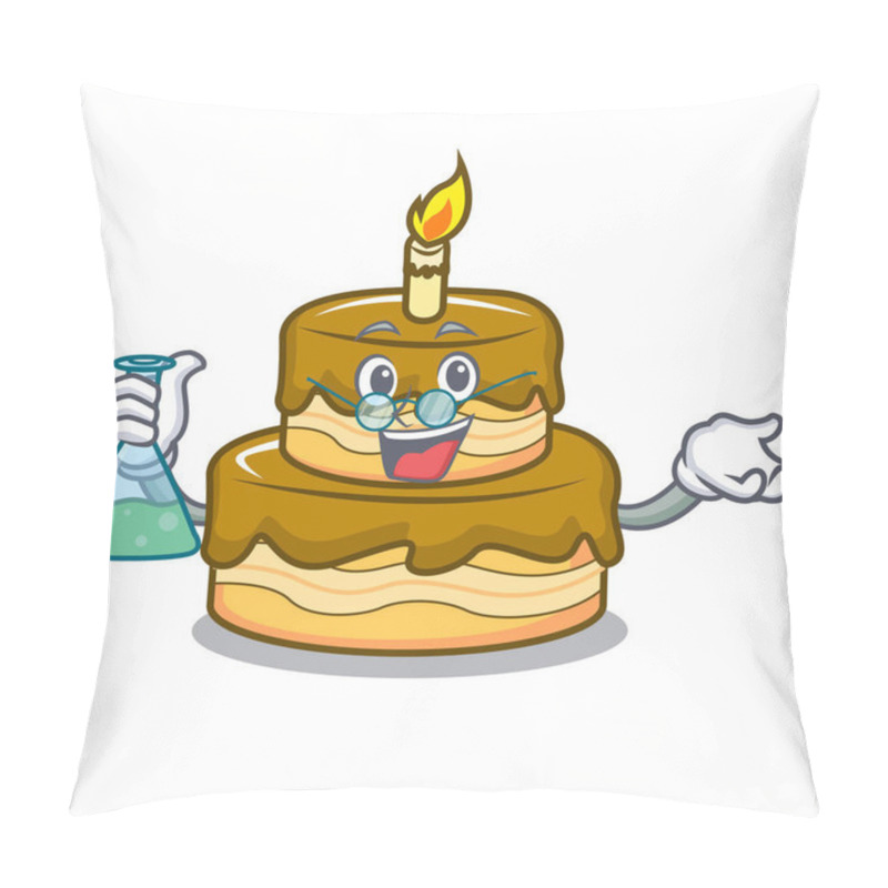 Personality  Professor Birthday Cake Character Cartoon Vector Illustration Pillow Covers