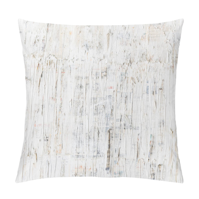 Personality  Rough White Painted On Newspaper Wall. Perfect For Background. Abstract  Texture. White Wallpaper. Pillow Covers