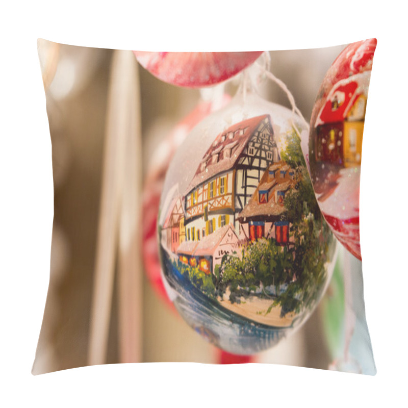 Personality  Christmas Ornament With Semi-timbered House Pillow Covers