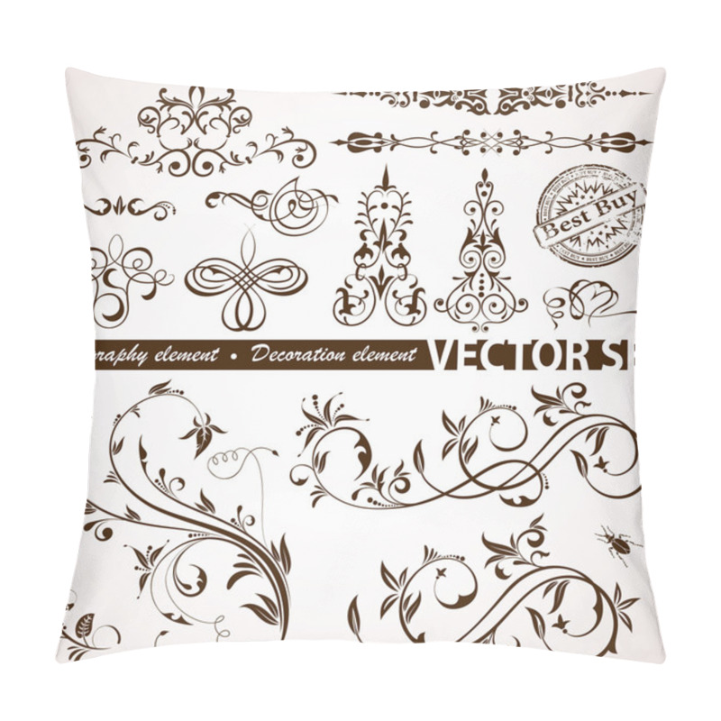 Personality  Calligraphic And Floral Element Pillow Covers