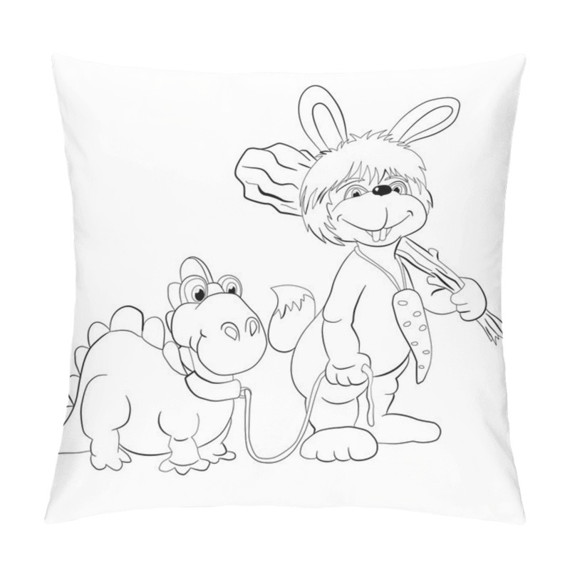 Personality  Cartoon Prehistoric Hare With Dinosaur Pillow Covers