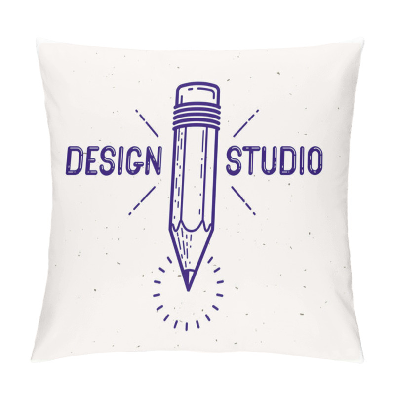 Personality  Pencil Vector Simple Trendy Logo Or Icon For Designer Or Studio, Creative Design, Education, Science Knowledge And Research, Linear Style. Pillow Covers