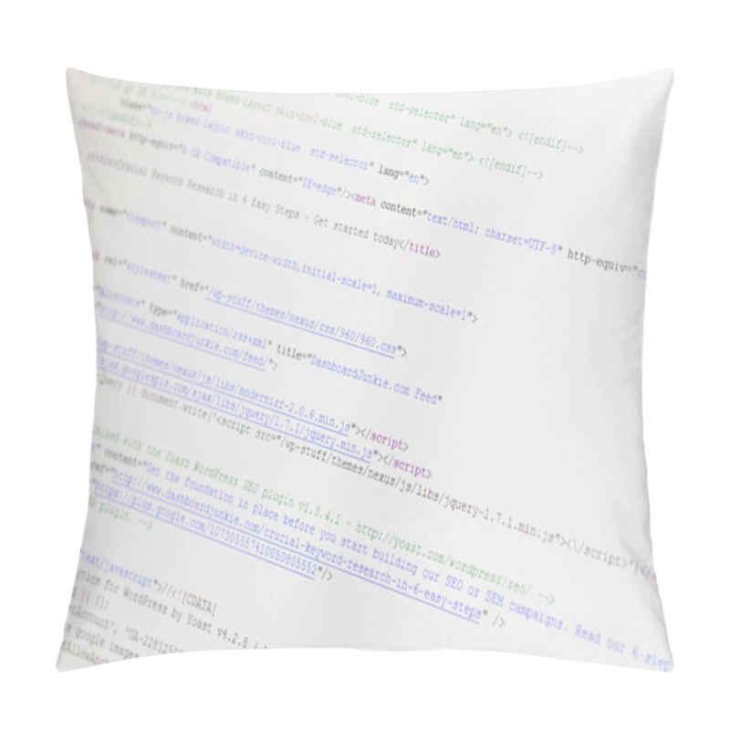 Personality  Close-up Of HTML Code Pillow Covers