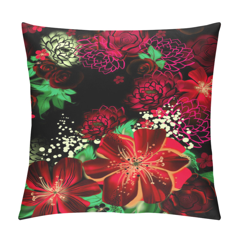 Personality  Seamless Texture With  Flowers Pillow Covers