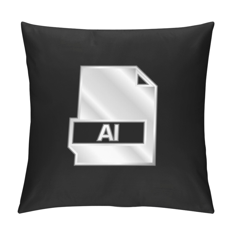 Personality  AI Silver Plated Metallic Icon Pillow Covers