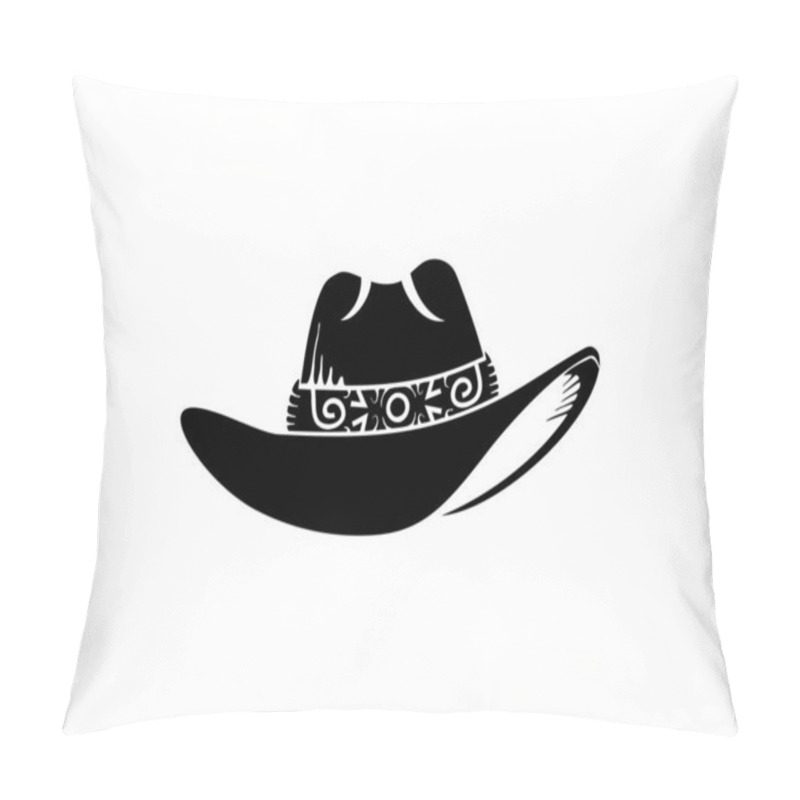 Personality  Luxury Cowboy Hat Icon Vector Pillow Covers