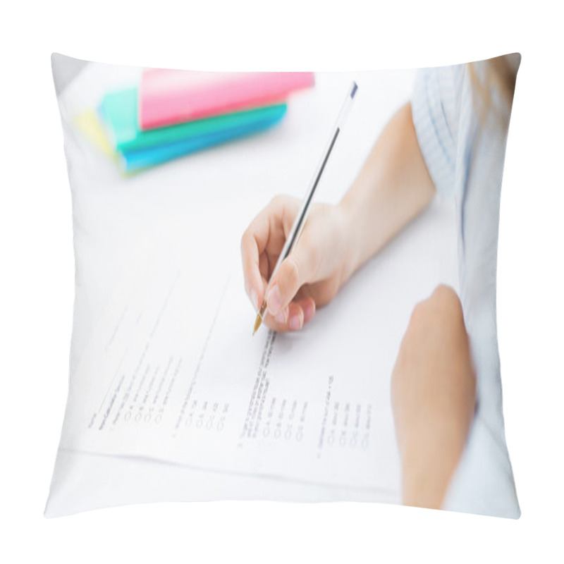 Personality  Little Girl Taking Test Pillow Covers