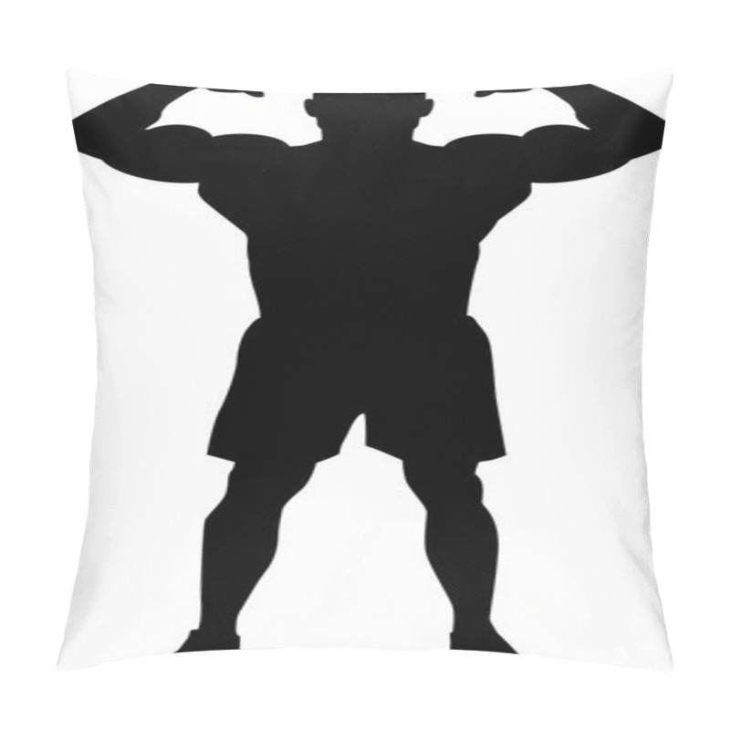 Personality  Bodybuilder Silhouette Vector Pillow Covers